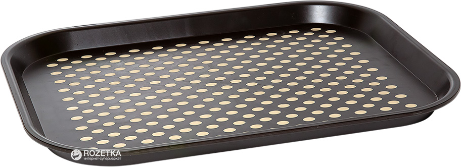 Таця IRAK PLASTIK антиковзна 45х35.5 см Темно-коричнева TP-135 (5597kmd)